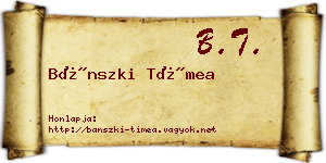 Bánszki Tímea névjegykártya