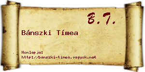 Bánszki Tímea névjegykártya