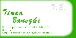 timea banszki business card